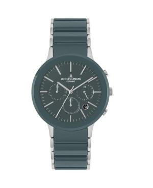 Men Klasické Quartz Watch JACQUES LEMANS 1-1854D Silver color Dial 42mm