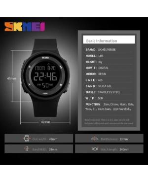 Men Sports Functional Quartz Digital Watch Alarm SKMEI 1445BK Černá Dial 42mm image 2