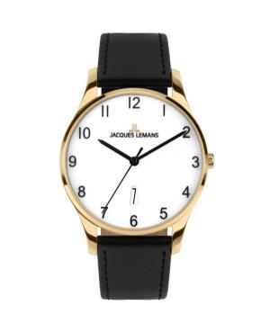 Мужские Классические Кварцевые Часы JACQUES LEMANS 1-2124H Белый Циферблат 40mm