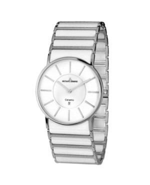 Men Fashion Klasické Quartz Analog Watch JACQUES LEMANS 1-1648E Bílá Dial
