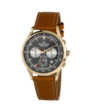 Men Classic Quartz Analog Watch Chronograph JACQUES LEMANS 1-2068J Black Dial 41mm