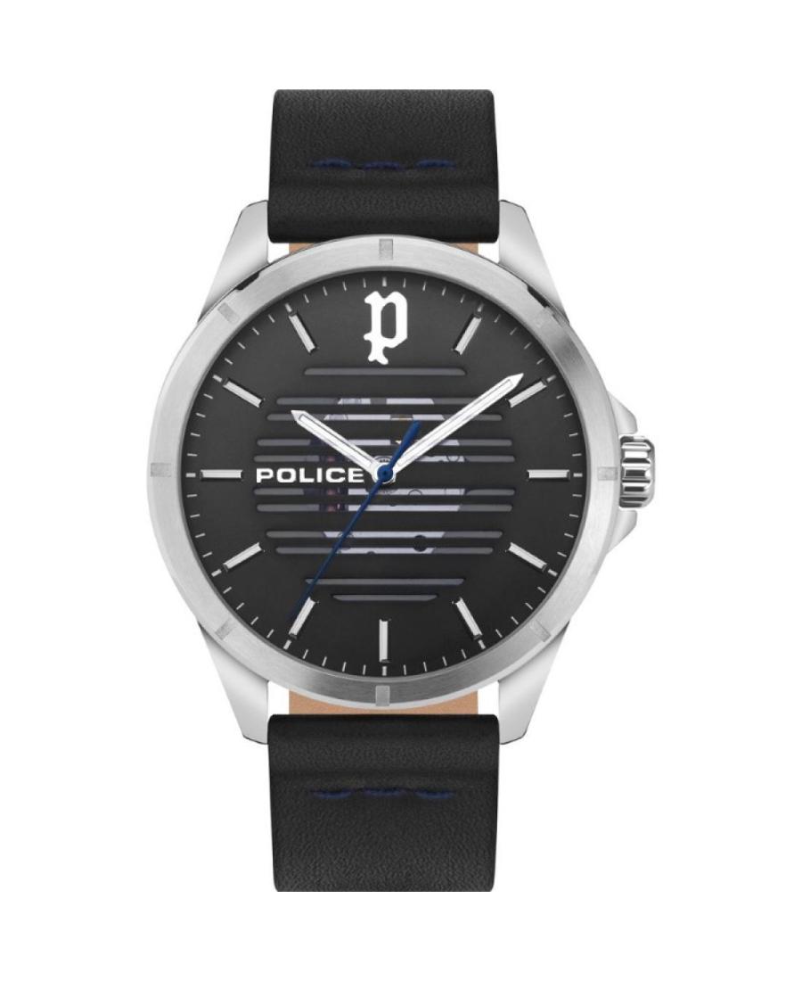 Men Fashion Quartz Analog Watch Skeleton POLICE PEWJA2204502 Černá Dial 45mm