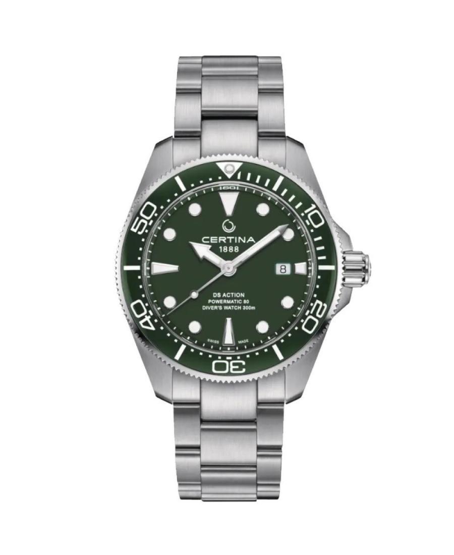 Men Classic Sports Diver Luxury Swiss Automatic Analog Watch CERTINA C032.607.11.091.00 Green Dial 43mm