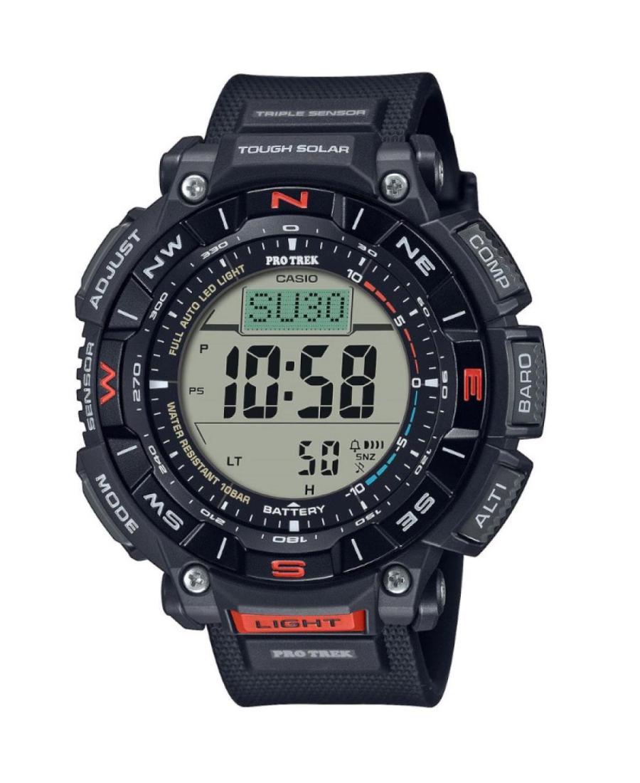 Vyriškas Sportinis Su funkcijomis Japoniškas Elektroninis, Solar Digital Watch Timer CASIO PRG-340-1ER Juodas Dial 51mm