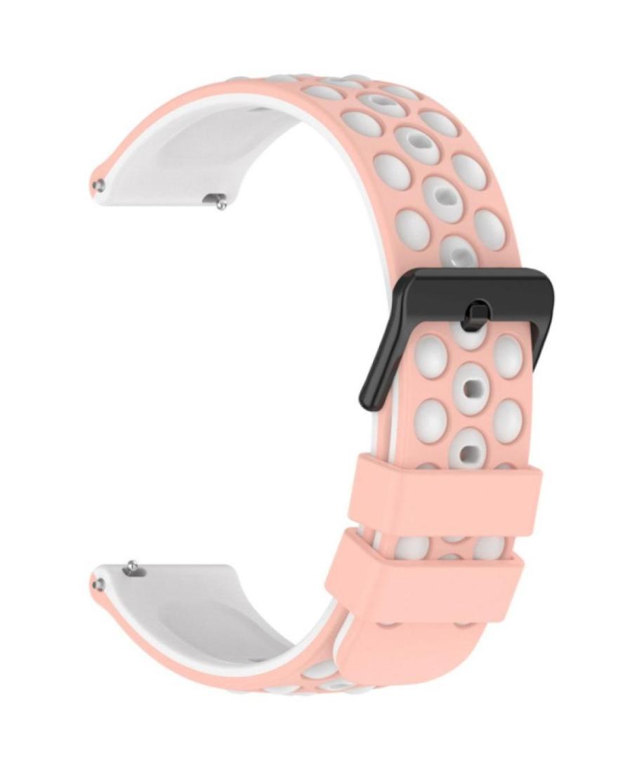 Watch Strap Diloy SBR43.13.22 Pink Silicone Bílá Růžová 22 mm