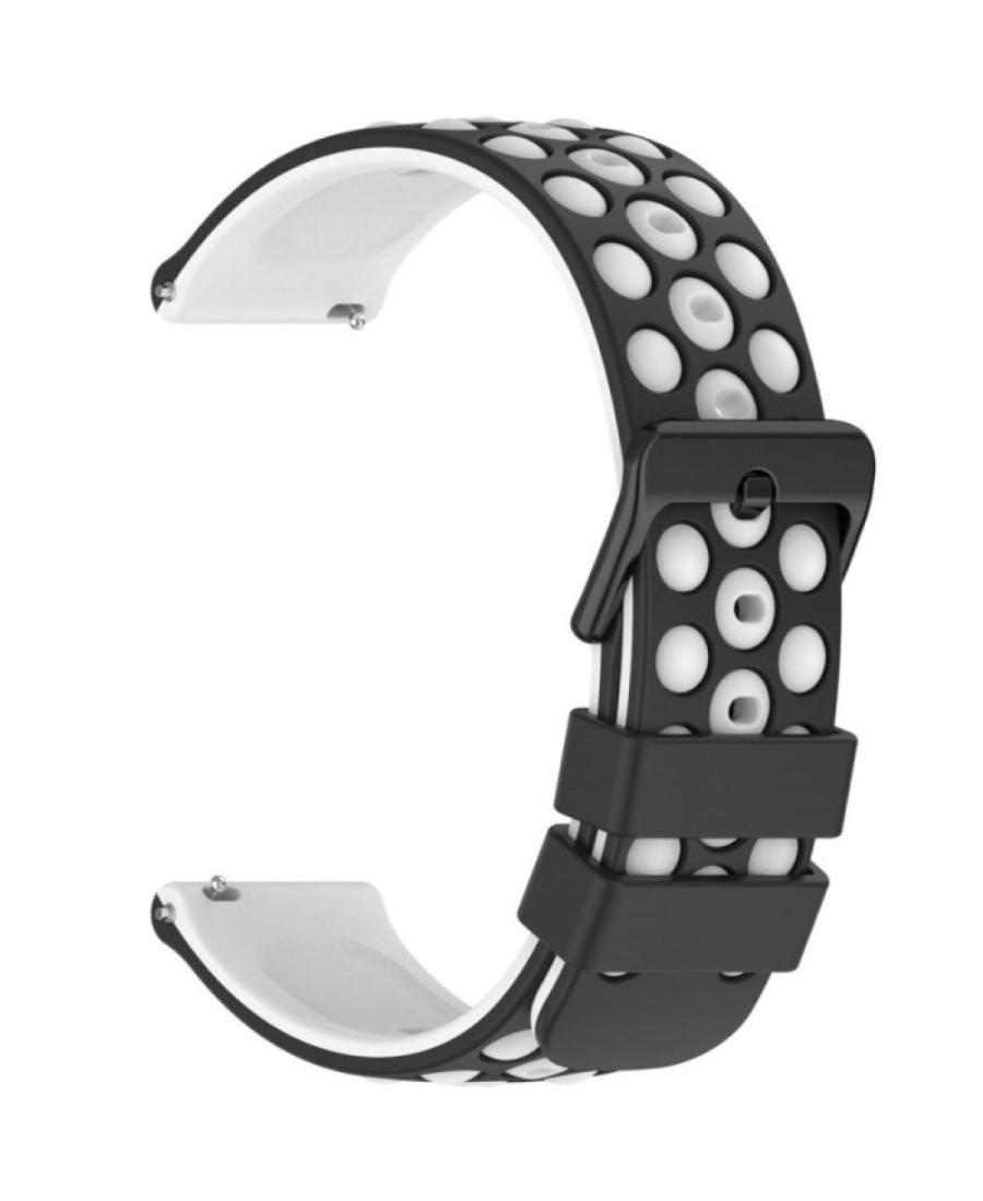 Watch Strap Diloy SBR43.58.20 Silicone White Silikonas Juoda Balta 20 mm