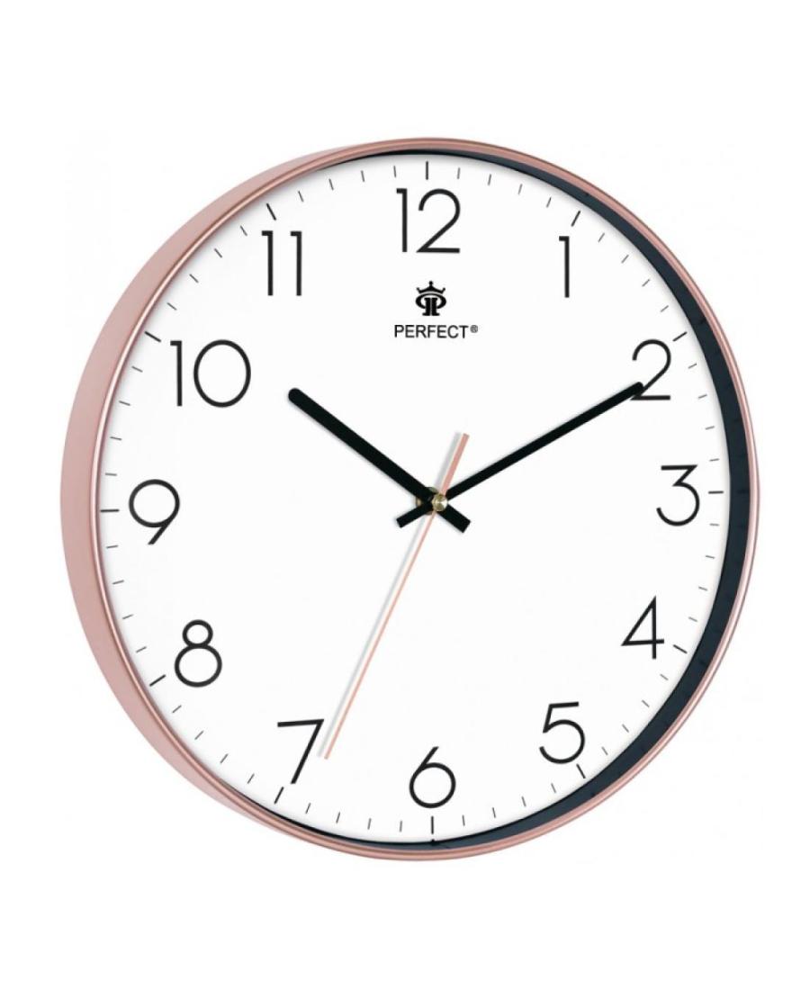 PERFECT Wall clock FX-805 ROSE GOLD Pink Aukso spalvos Plastic Rožinė