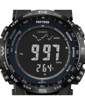 Men Sports Functional Japan Eco-Drive Digital Watch Timer CASIO PRW-35Y-1BER Black Dial 44.5mm image 4