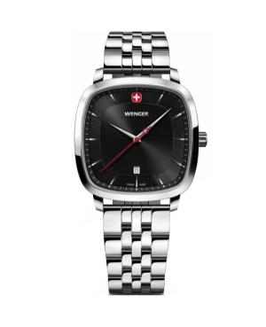 Men Sports Klasické Swiss Quartz Analog Watch WENGER 01.1921.102 Černá Dial 37mm