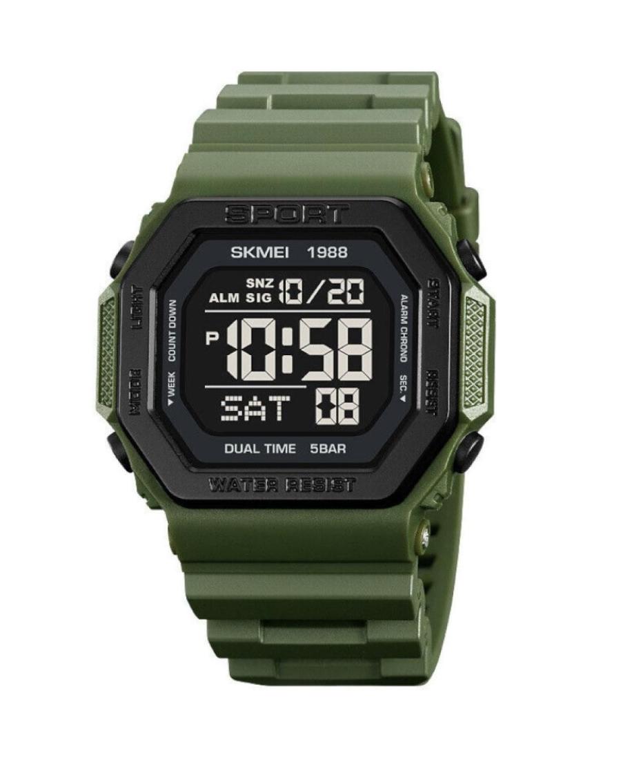 Men Sports Functional Quartz Digital Watch Timer SKMEI 1988DKGN Černá Dial 45mm