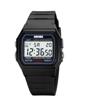 Men Sports Functional Quartz Digital Watch Alarm SKMEI 2042BKWT Silver color Dial 40.6mm