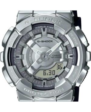 Kobiety sportowy Funkcjonalny Diver Japonia kwarcowy cyfrowe Zegarek Timer CASIO GM-S110-1AER G-Shock Srebrna Wybierz 42mm image 6