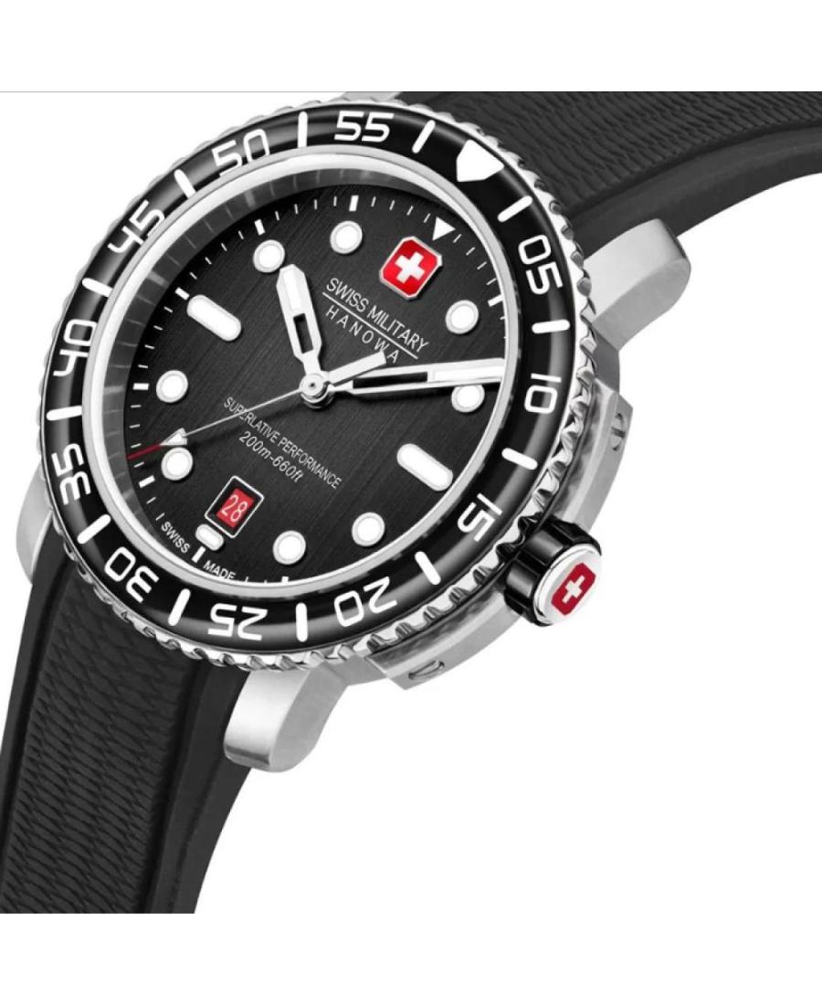 Swiss Military Hanowa Orologio Uomo Al Quarzo Svizzero – Modello SMWGN0001701 – Cassa Acciaio 43mm, Cinturino Silicone Nero, Vetro Zaffiro - 2