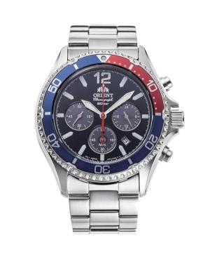 Men Classic Sports Diver Japan Eco-Drive Analog Watch Chronograph ORIENT RA-TX0201L10B Multicolor Dial 43mm