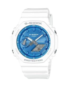 Mężczyźni sportowy Funkcjonalny Diver Japonia kwarcowy cyfrowe Zegarek Timer CASIO GA-2100WS-7AER G-Shock Niebieska Wybierz 45mm
