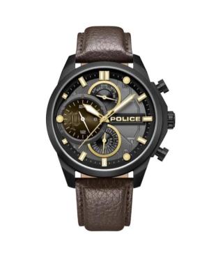 Men Klassisch Quartz Analog Watch POLICE PEWGF0039203 Silver color Dial 46mm
