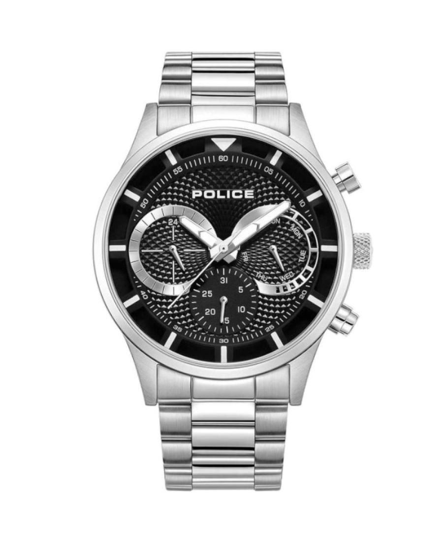 Men Klasické Quartz Analog Watch POLICE PEWGK0040303 Černá Dial 44mm