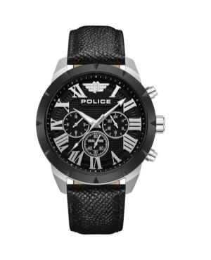 Men Klasické Quartz Analog Watch POLICE PEWGF0039341 Černá Dial 45mm