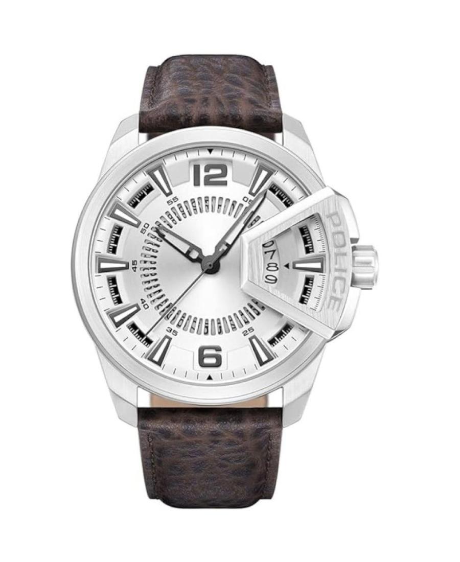 Men Fashion Quartz Analog Watch POLICE PEWJB0005601 Silver Dial 46mm