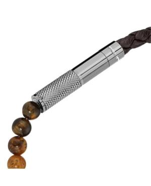 Police Twine Bracelet for Men Stainless Steel with beads and Leather PEAGB0012503 