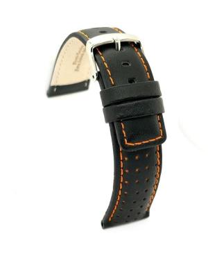 Watch Strap Diloy 367.01.24 Black Schwarz 24 mm