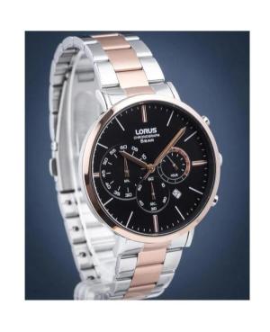 Men Klasické Japan Quartz Analog Watch Chronograph LORUS RT346KX-9 Černá Dial 43mm