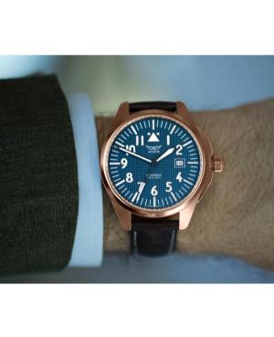 Vyriškas Klasikinis Luxury Swiss Kvarcinis - elektroninis, Solar Rodyklinis Watch AVIATOR V.3.39.2.335.4 Mėlyna Dial 42.8mm image 1