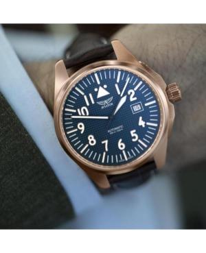 Vyriškas Klasikinis Luxury Swiss Kvarcinis - elektroninis, Solar Rodyklinis Watch AVIATOR V.3.39.2.335.4 Mėlyna Dial 42.8mm image 3