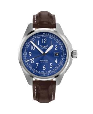 Men Klasické Swiss Quartz Analog Watch AVIATOR V.1.38.0.325.4 Modrá Dial 42.8mm