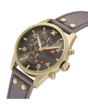 Men Klassisch Swiss Quartz Analog Watch Chronograph SWISS MILITARY HANOWA SMWGC0000410 Braun Dial 43mm image 2