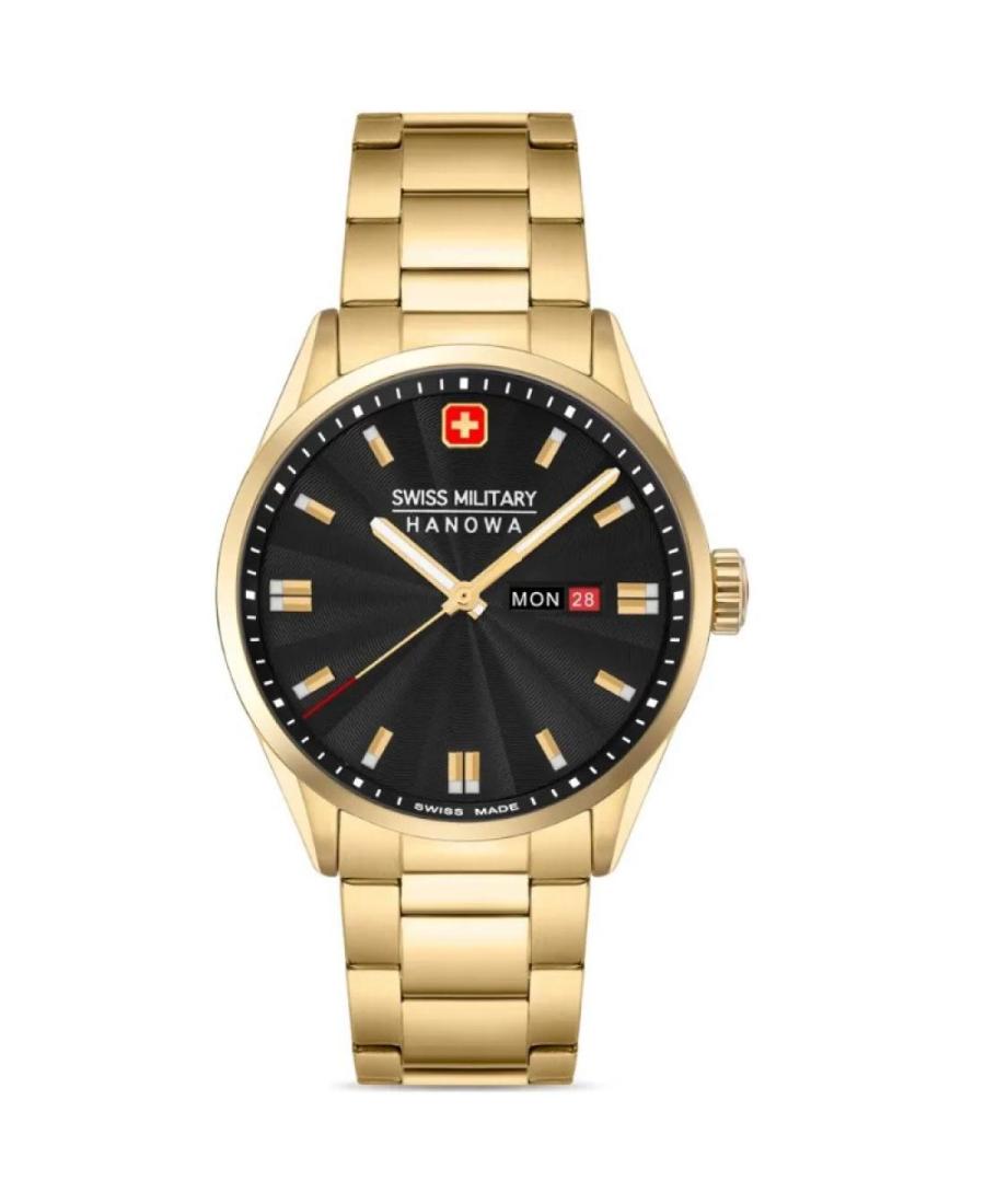 Men Klassisch Swiss Quartz Analog Watch SWISS MILITARY HANOWA SMWGH0001610 Schwarz Dial 43mm