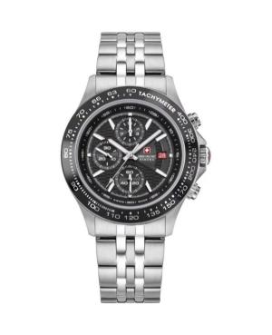 Men Sports Swiss Quartz Analog Watch Chronograph SWISS MILITARY HANOWA SMWGI0003402 Schwarz Dial 43mm