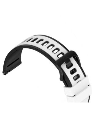 Watch Strap Diloy SBR44.22.22 Silicone White Silikonas Juoda Balta 22 mm
