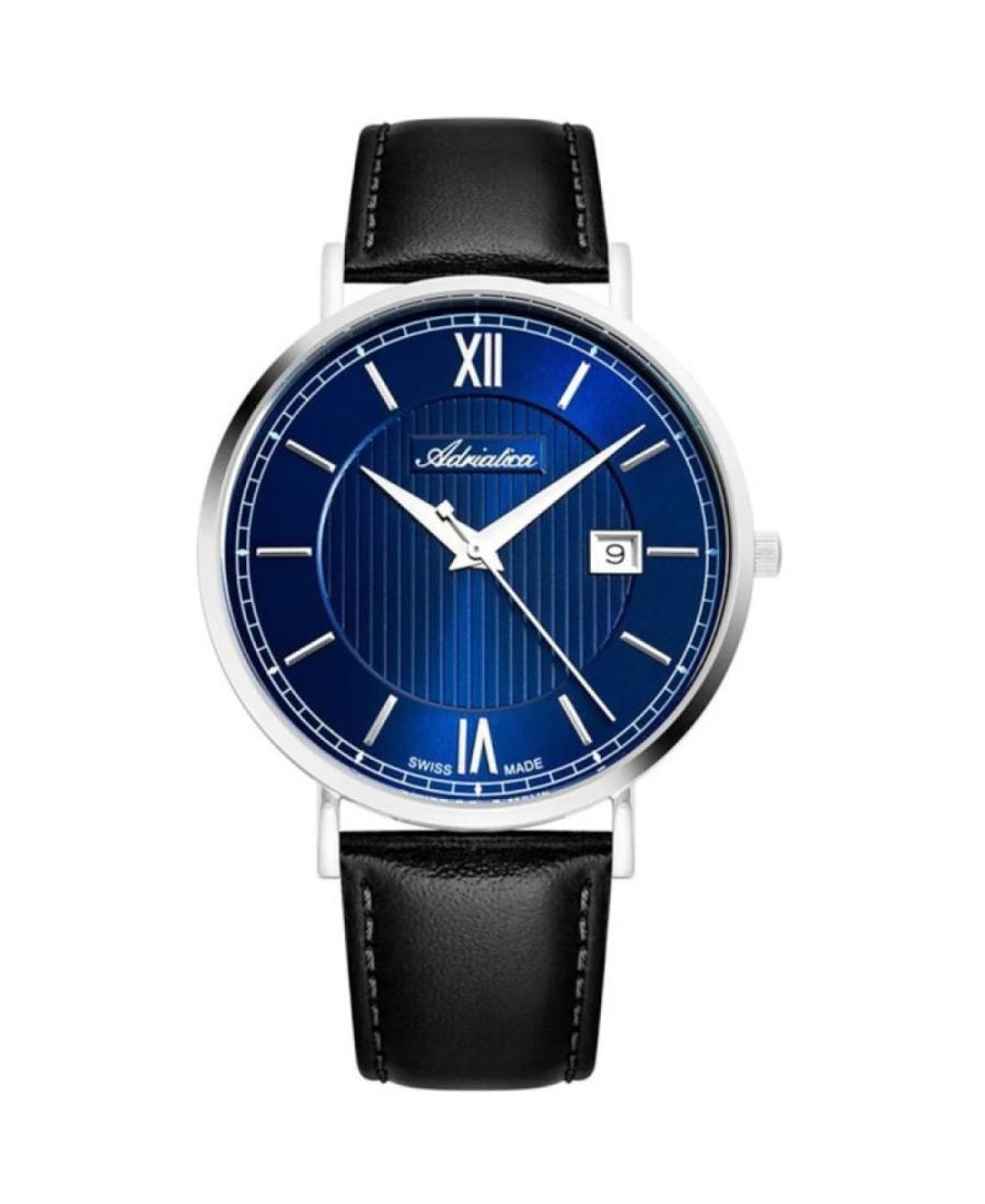 Men Classic Analog Klasické Swiss Quartz Watch ADRIATICA Modrá Dial 41mm A1294.5265Q