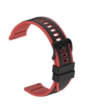 Watch Strap Diloy SBR44.53.22 Red Silicone Schwarz Rot 22 mm