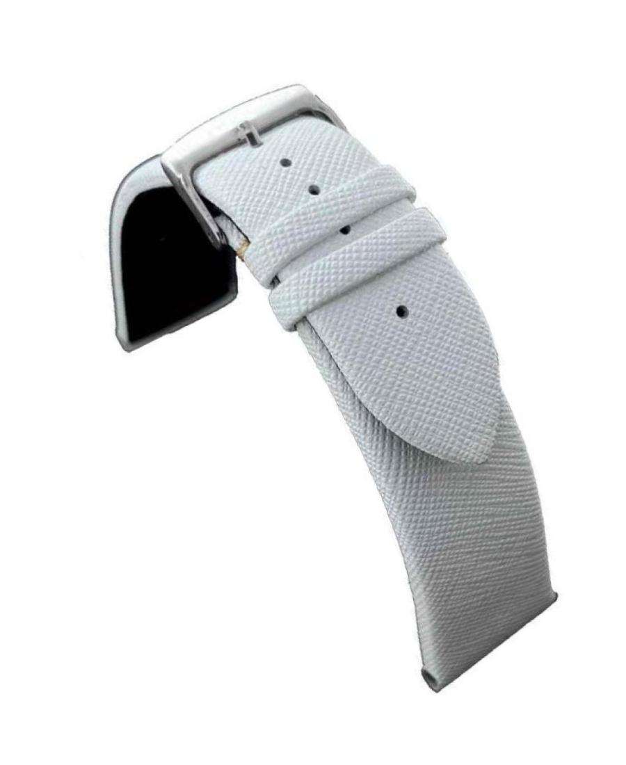 Watch Strap Diloy 411.22.22 White Weiß 22 mm