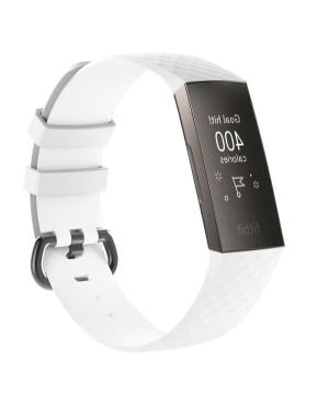 Watch strap JULMAN suitable for Fitbit Charge 3/4 SL Silicone White 22 mm image 2