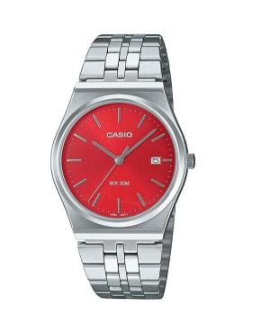 Men Klassisch Japan Quartz Analog Watch CASIO MTP-B145D-4A2VEF Rot Dial 35mm