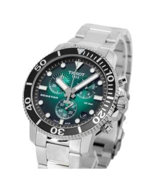 Vyriškas Klasikinis Sportinis Diver Swiss Kvarcinis Rodyklinis Watch Chronograph TISSOT T120.417.11.091.01 Žalia Dial 45.6mm image 5