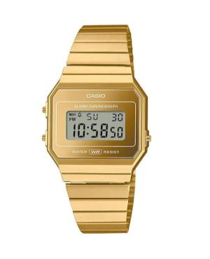 Men Functional Japan Quartz Digital Watch Alarm CASIO A700WEVG-9AEF Golden Dial 33mm