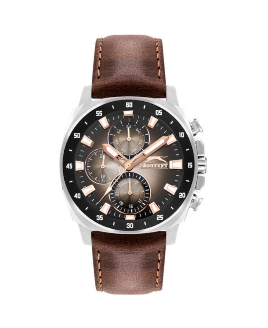 Men Klassisch Quartz Analog Watch SLAZENGER SL.9.2293.2.06 Silver color Dial 45mm