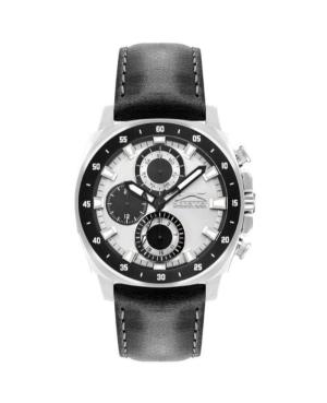 Men Klassisch Quartz Analog Watch SLAZENGER SL.9.2293.2.04 Silver Dial 45mm