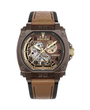 Mężczyźni Moda automatyczny analogowe Zegarek Szkielet POLICE PEWGE0040002 Brązowy Wybierz 45mm