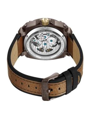 Men Fashion Automatic Analog Watch Skeleton POLICE PEWGE0040002 Hnědá Dial 45mm image 3