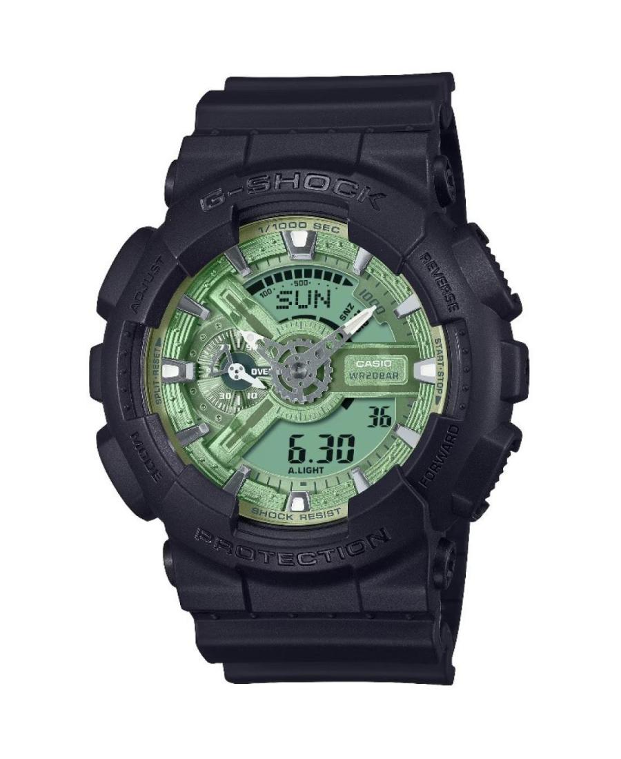 Men Sports Diver Japan Quartz Digital Watch Timer CASIO GA-110CD-1A3ER Green Dial 51mm