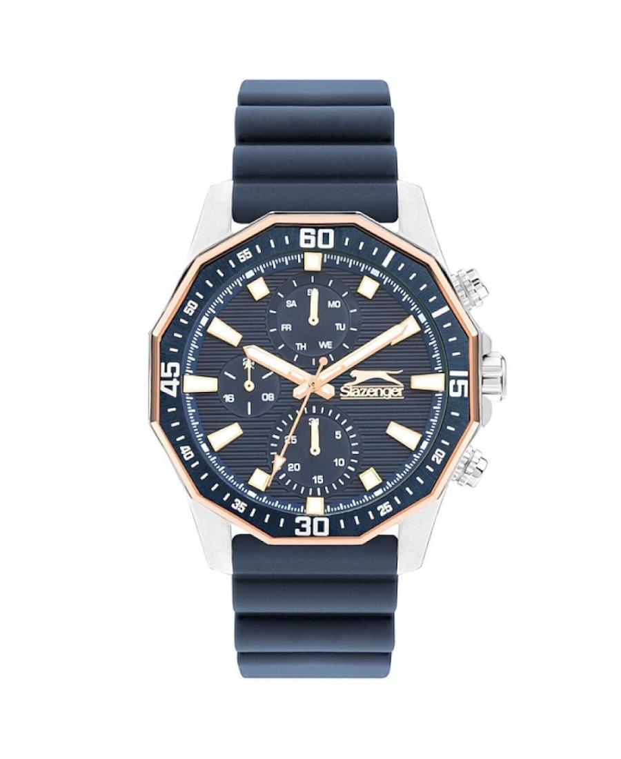Men Klasické Quartz Analog Watch SLAZENGER SL.9.2298.2.03 Modrá Dial 43mm