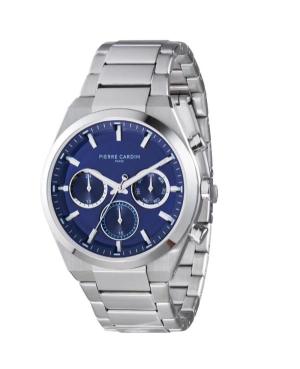 Men Klassisch Quartz Analog Watch PIERRE CARDIN CML.0001 Blau Dial 42mm