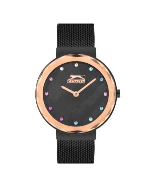Женские Классические Кварцевые Аналоговый Часы SLAZENGER SL.9.2296.3.04 Черный Циферблат 32mm