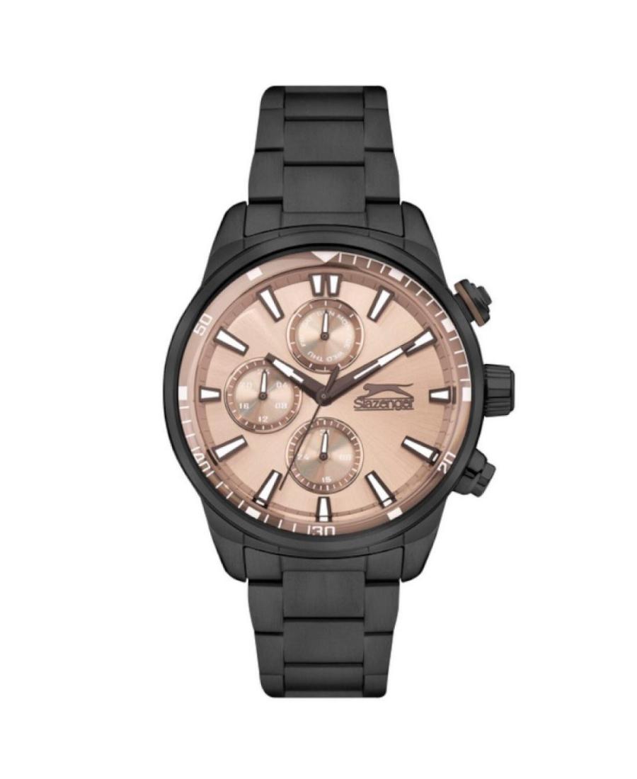 Men Klasické Quartz Analog Watch SLAZENGER SL.9.2272.2.04 Hnědá Dial 43mm