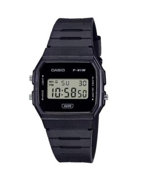 Mężczyźni sportowy Japonia kwarcowy cyfrowe Zegarek Budzik CASIO F-91WB-1AEF Kolor srebrny Wybierz 34mm